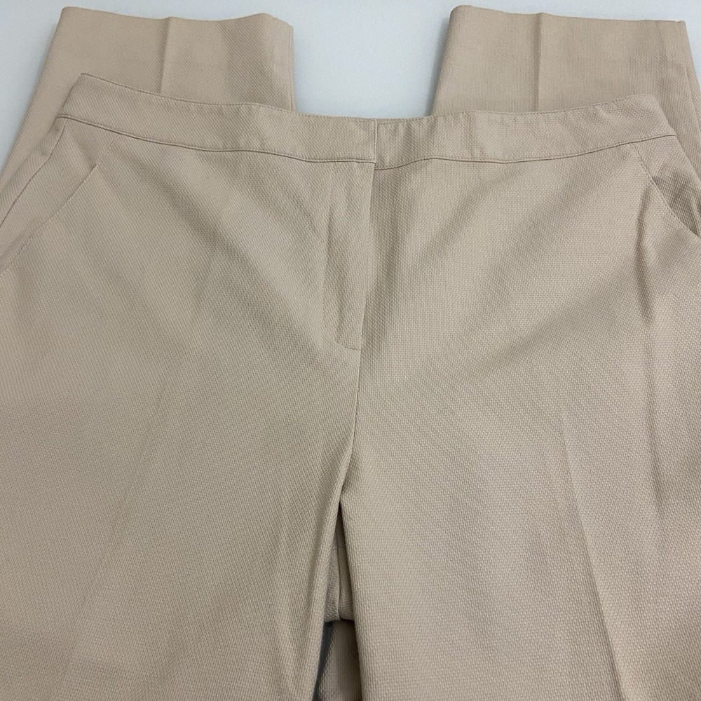 St John Collection Women's Beige Pants Heavyweight Twill Size 12 High Waist